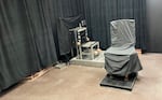 This photo provided by the South Carolina Department of Corrections shows the state's death chamber in Columbia, S.C., including the electric chair, right, and a firing squad chair, left.