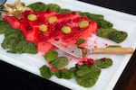 Michael Hopp's salad won the Family's Recipe category at the Holiday Gelatin Salad Show in Bend, Ore., on Dec. 13, 2025.
