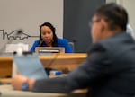 Portland Public Schools Superintendent Kimberlee Armstrong introduces a school closure proposal during the meeting.