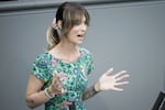 Nyke Slawik speaks during a parliamentary debate on queer hate crime in the Bundestag. Photo: Carsten Koall/dpa (Photo by Carsten Koall/picture alliance via Getty Images)