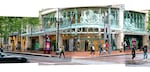 The past year has been rough for downtown Portland, where impacts from the pandemic, regular protests, vandalism and boarded storefronts are visible throughout the area. These signs are seen in this photo composite showing a block on SW 5th Ave, as well as signs of recovery, such as an increase in foot traffic at Pioneer Place mall.