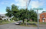 A tree grows beneath a power line in the Park DuValle neighborhood of Louisville, Ky. Urban environments can be especially harsh on trees.