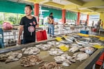 The market in Daro, Sarawak, sells all sorts of fresh seafood caught that day from the Rajang River and South China Sea, including clams, shrimp and fish.