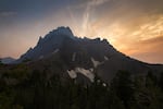 Three Fingered Jack at sunset.