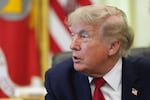 President Donald Trump speaks before signing a presidential memo to the EPA on pollution control in vehicles, in the Oval Office of the White House, Monday, June 29, 2026, in Washington.