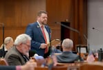 Oregon state Sen. David Brock Smith, R-Port Orford, on the Senate floor, March 1, 2024, at the Oregon state Capitol in Salem, Ore. 