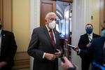 House Majority Leader Steny Hoyer, D-Md., talks to reporters just outside the House chamber after a resolution calling for the removal of President Donald Trump from office was blocked by Republicans, at the Capitol in Washington, Monday, Jan. 11, 2021.