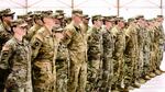 Oregon Army National Guard Soldiers with Company G, 1st Battalion, 189th Aviation Regiment, stand in formation during a demobilization ceremony honoring their return from overseas deployment, March 4, 2018 in Salem, Oregon. 