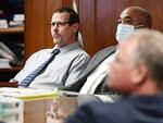 Pete Musico (left), appearing in court on Oct. 4, and two other men accused of supporting a plot to kidnap Michigan's governor were convicted of all charges on Wednesday.