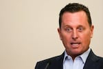 Former U.S. President Donald Trump's envoy for the Kosovo-Serbia dialogue Richard Grenell speaks during a ceremony in Belgrade, Serbia, Wednesday, Oct. 25, 2023.