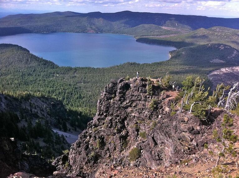 The view of Newberry Caldera from Paulina Peak. Geothermal experiments will happen just outside the volcanic monument boundary