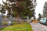 School buses arrive at Bend Senior High School at 7:15 a.m. on April 18, 2018.
