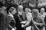 The daughters of the Republic of Texas saved President Gerald Ford from what would have been a growling gastric experience in San Antonio, Tex., April 9, 1976.