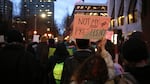 A crowd of demonstrators gathered at Pioneer Courthouse Square on Jan. 20, 2017, and began marching through downtown Portland in protest of the inauguration of President Donald Trump.