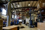 Inside one of the three warehouse buildings at Mark Curry Design in Scappoose, Oregon. 