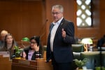 Rep. Ed Diehl (R-Scio) attends the opening day of the legislative short session in Salem, Ore. on Feb. 2, 2026.