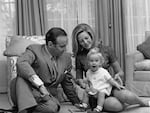 Rupert Murdoch with his then-wife Anna and their 14-month old daughter Elisabeth at their home in London in 1969.