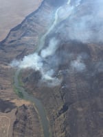 Fire officials are battling a wildfire in remote Eastern Oregon, about 40 miles southwest of Jordan Valley.