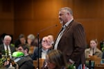 Rep. Virgle Osborne (R-Roseburg) attends the opening day of the legislative short session in Salem, Ore. on Feb. 2, 2026.