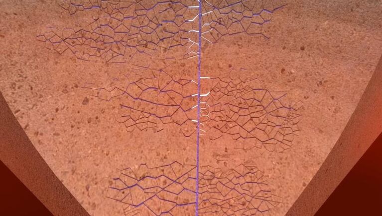 The goal is to create three “reservoirs” deep underground by opening natural cracks in the rocks and storing water in those tiny fissures. 