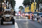 Law enforcement block off a street in New Orleans.