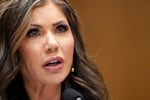 South Dakota Gov. Kristi Noem, President-elect Donald Trump's nominee to be Secretary of Homeland Security, appears before the Senate Homeland Security and Governmental Affairs Committee for her confirmation hearing, at the Capitol in Washington, Friday, Jan. 17, 2025.