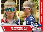 Emmett, from Carthage, N.C., made it into the finals of the kids' division sporting this blunt, baby-fringe haircut.