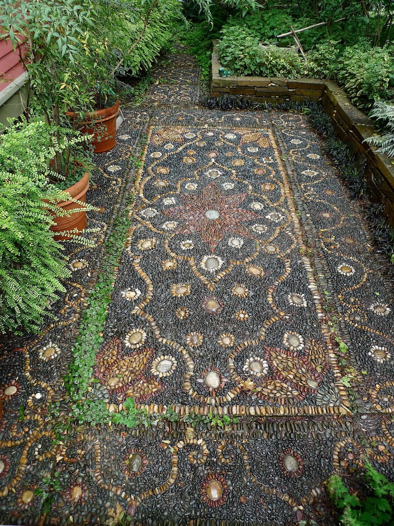 Persian carpet patio mosaic, Portland, OR.