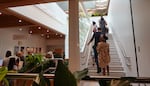 A view from the ground floor of the new Holgate Library in Portland, Ore. on July 13, 2024.