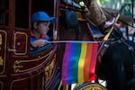 Hundreds gathered in downtown Portland on June 14, 2015 to celebrate Pride Northwest, an annual parade to promote gay and lesbian activism.