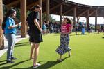 A girl runs to meet her group at Wellness Warrior Camp in Grand Ronde, Ore., Monday, June 24, 2019. Native Wellness Institute canceled 2020's in-person camp due to COVID-19.