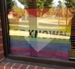 A photo of the rainbow sign displayed in Dundee Elementary School's Mindfulness Room, which is included in the lawsuit claim filed by ACLU Oregon.