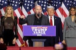 Ultimate Fighting Championship CEO Dana White speaks at an election night event for President-elect Donald Trump West Palm Beach, Florida on Nov. 6. Facebook and Instagram parent company Meta has named White to its board of directors.