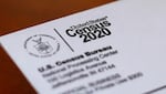 FILE - This Sunday, April 5, 2020, file photo shows an envelope containing a 2020 census letter mailed to a U.S. resident in Detroit. On Tuesday, Oct. 13, 2020, the U.S. Supreme Court stopped the once-a-decade head count of every U.S. resident from continuing through the end of October. (AP Photo/Paul Sancya, File)