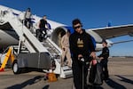 Patrick Mahomes #15 of the Kansas City Chiefs looks on as he arrives at Louis Armstrong New Orleans International Airport on Feb. 2 in Kenner, Louisiana.
