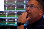 Specialist Anthony Matesic works at his post on the floor of the New York Stock Exchange, Monday, Nov. 4, 2024.