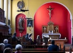 Sisters Rita, 81, Regina, 86, and Bernadette, 88, celebrate Mass with over a dozen of supporters and former students.