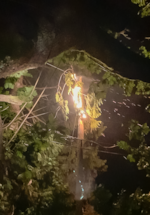 Mike Schaer, a firefighter with the Gates Rural Fire Protection District, captured this image of a fire on a power line near his home on Sept. 7, 2020.