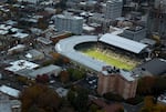 FILE - Providence Park stadium in Portland, Ore., in 2024, home of the Portland Timbers soccer team.
