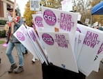 OSU graduate student employees marched on campus on Nov. 12, 2024.