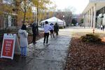 Students line up at Oregon State University for coronavirus testing before traveling for Thanksgiving.
