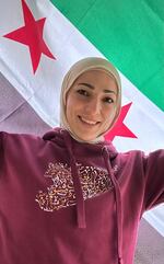 Samira Alhamwi teaches citizenship classes with the Syrian Community Network in Chicago. She was