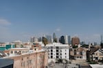 In just over two years, L.A.'s pilot prevention program has worked with 560 people. Data shows a large majority have stayed housed so far, but the program is conducting a more formal long term study. This is the view of downtown Los Angeles from former client Dulce Volantin's rooftop.
