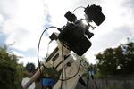 One of several cameras astro-photographer Tom Carrico has pointed at the sun in his backyard, ready for eclipse day in Corvallis, Oregon. 