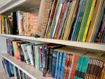 Books sit on display in teacher Liz Lopez's English language development classroom on Wednesday, Aug. 28, 2024.