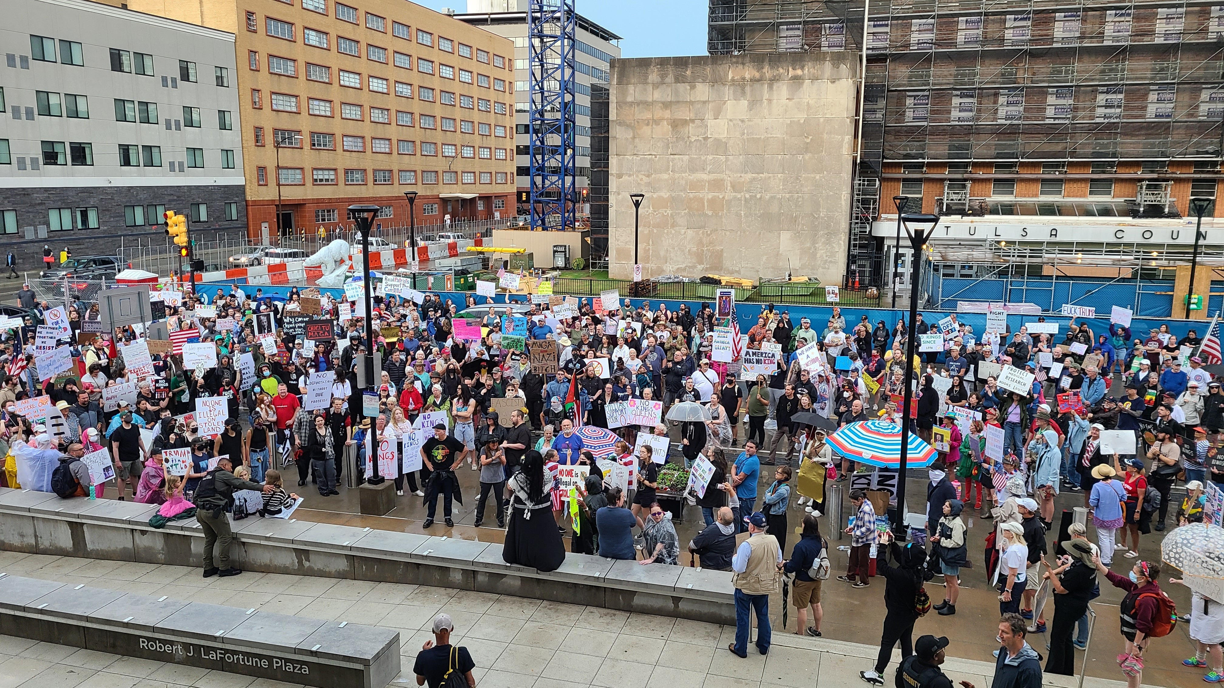 Tulsa: Protesters gather for protest in downtown Tulsa.
