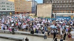 Tulsa: Protesters gather for protest in downtown Tulsa.