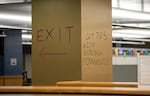A tour inside the occupied Branford Price Millar Library at Portland State University, April 30, 2024. Demonstrators protesting the war in Gaza have called for the university to divest from companies that do business with Israel.