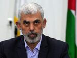 Hamas' Yahya Sinwar chairs a meeting with leaders of Palestinian factions at his office in Gaza City, April 13, 2022.