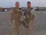 Cole Lyle (left), a Marine Corps veteran and executive director of the veterans advocacy group Mission Roll Call, says a U.S. default would have devastating consequences for former military members who stand to see their benefits suspended.